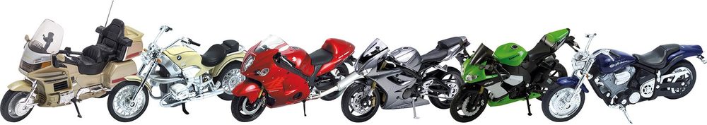 Motorcycles, die-cast, 11-13см